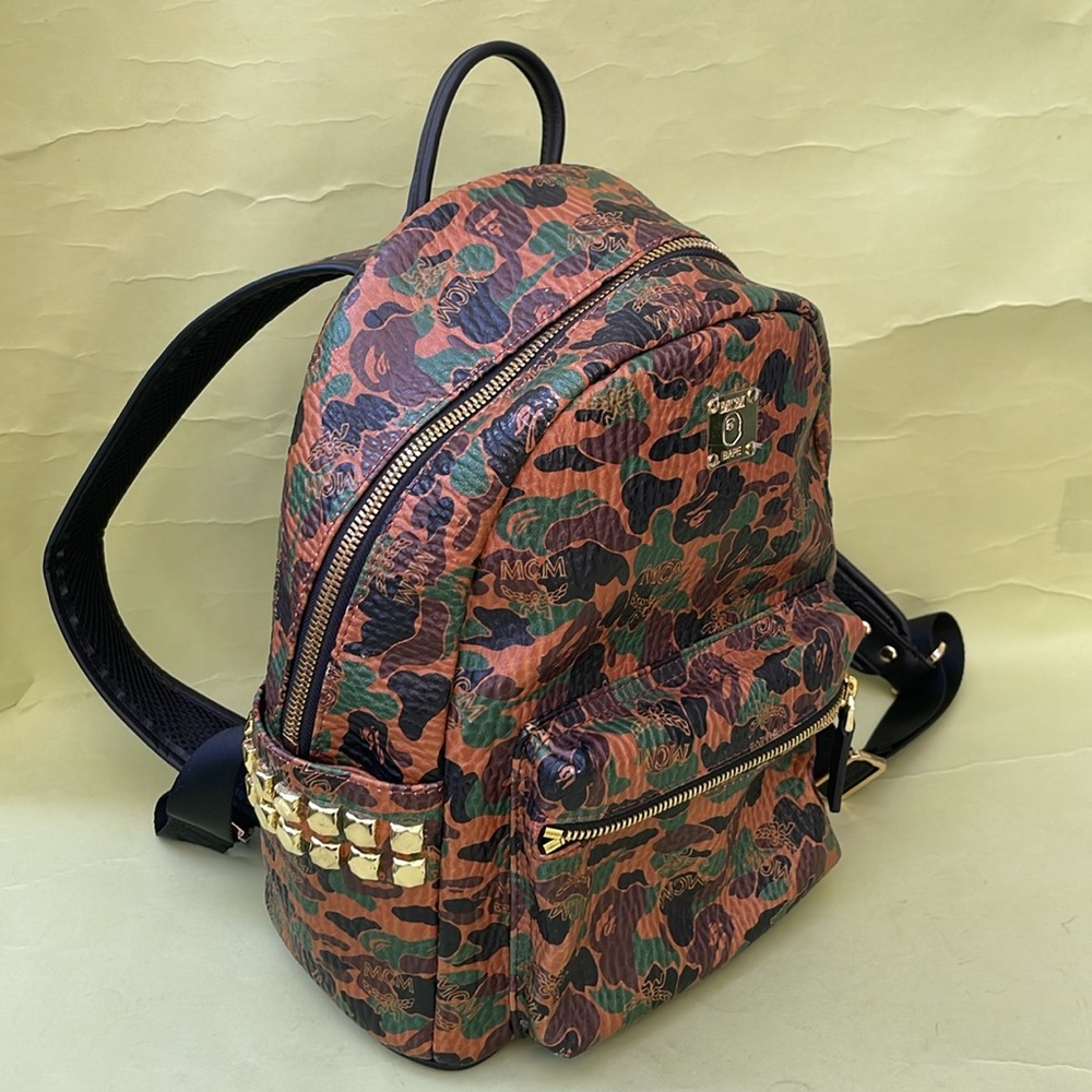 MCM x BAPE STARK backpack in camo visetos limited edition